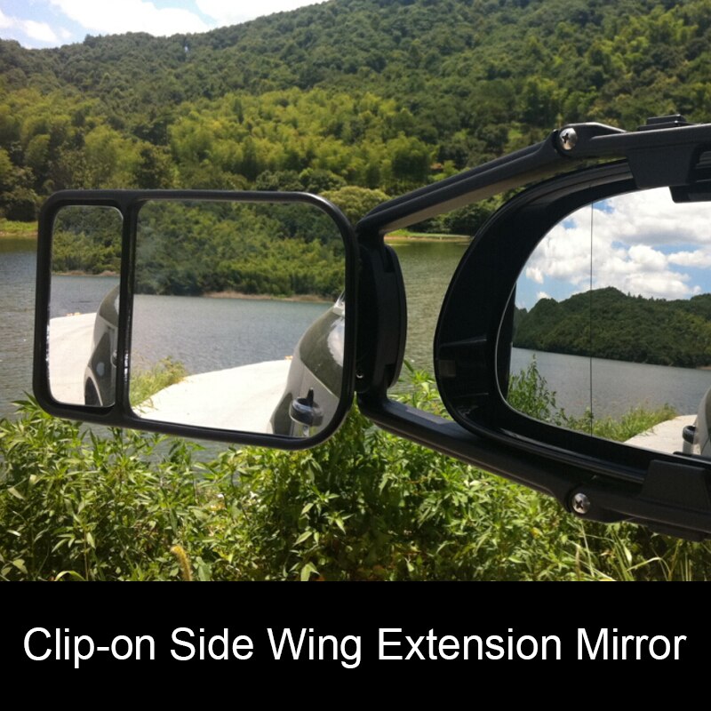 Adjustable Trailer Towing Dual Mirror Car Clip-on Side Wing Mirror Extension Towing Mirror Glass For Auto Caravan