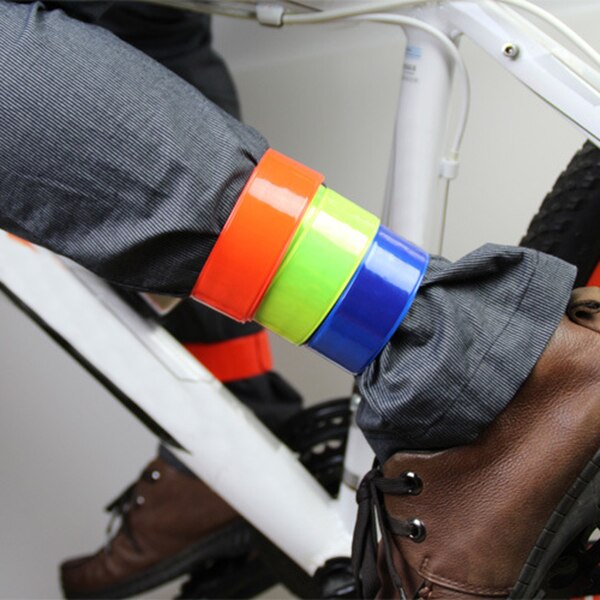 Pulseras reflectantes para bicicleta, muñequera reflectante de alta visibilidad, EDF88