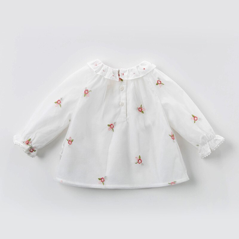 DBZ13491 camisetas de malla bordadas con flores bonitas para bebés de Primavera de DBZ13491 para niños pequeños, ropa de para niños