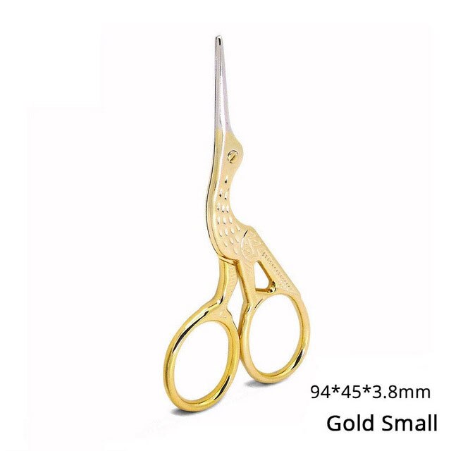 Small Tailor Scissors Cross Stitch Sewing Tools Home Paper-cut Scissors Sharp Shears Women Silver Handcraft Sewing Accessories: 2-gold small