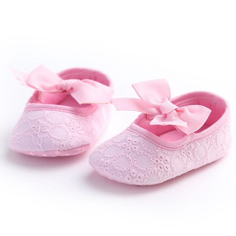 Cute Infant Baby Toddler Kids Girls Crib Shoes Bow Outdoor First Walkers Prewalker Baby Shoes 0-18M