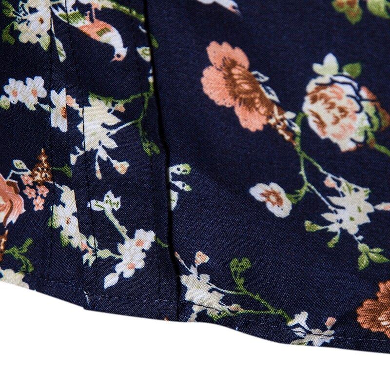Camisas informales Retro con estampado Floral para hombre, camisa de vestir clásica a la , transpirable, de manga larga, ropa de , M-5XL,