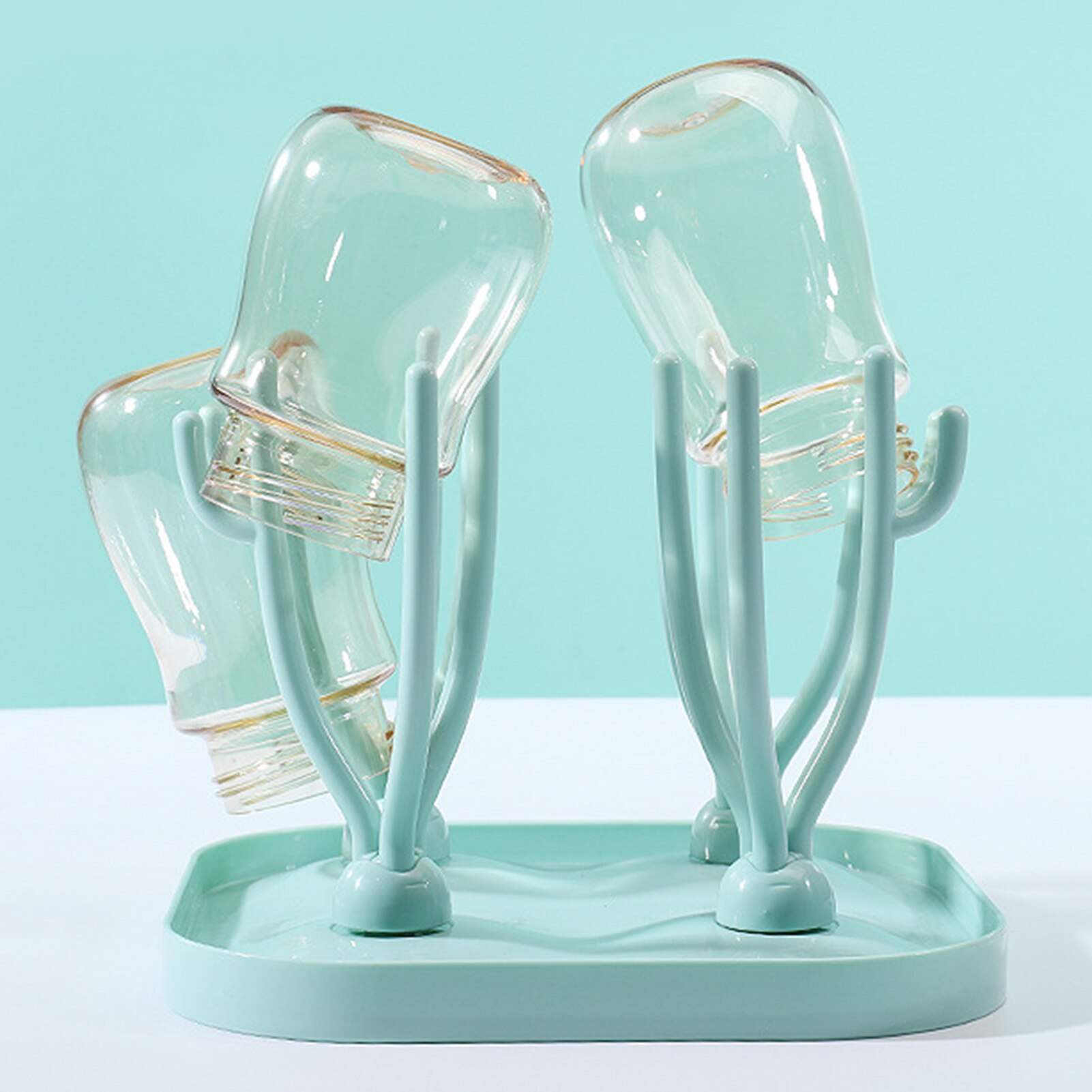 Baby Fles Droogrek Baby Fles Schoonmaken Droger Afdruiprek Opbergrek Boom Vorm Rack Voor Baby Flessen Verwijderbare