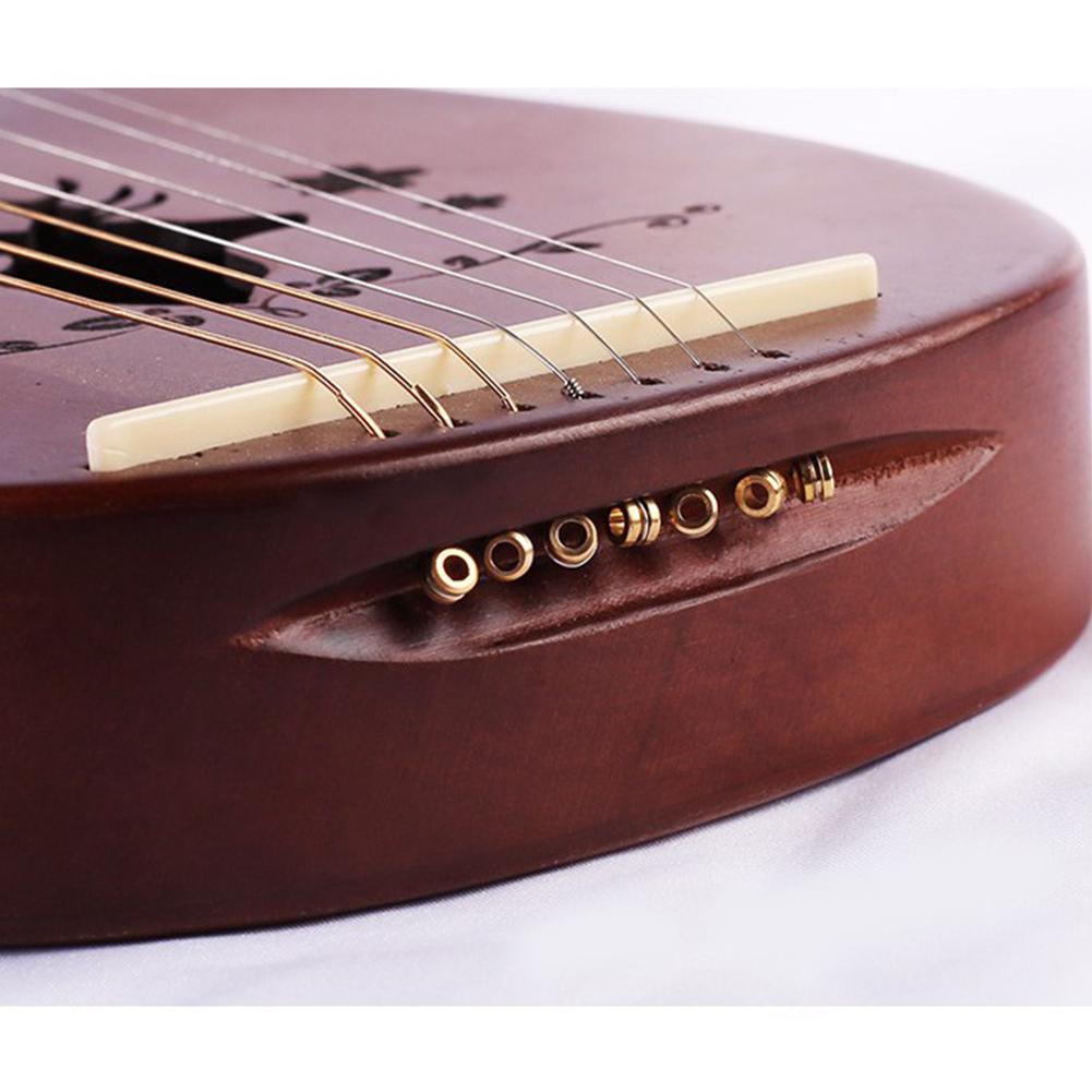 7 Strings Harp Lyre Strings Instrument Reindeer Pattern Mahogany Wood 7 Tone C Key Stringed Instruments for Music Lovers