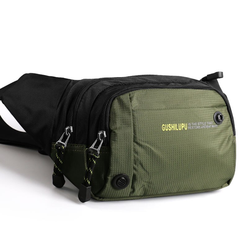 2019 novo saco de peito masculino à prova dwaterproof água multi-cor escolha bolsa de ombro mensageiro saco do telefone móvel: GREEN