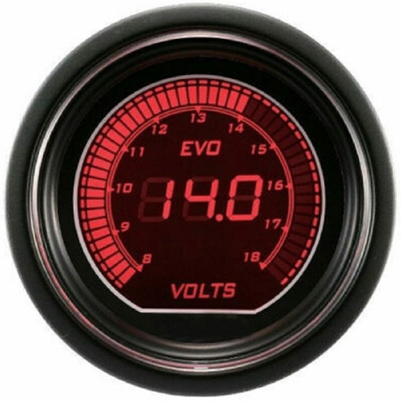 Digital 2 "52mm Turbo Manometer Auto Turbo Schub Messgerät PSI Wasser Temp Öl temperatur Öl Manometer Voltmeter Meter: Voltmeter