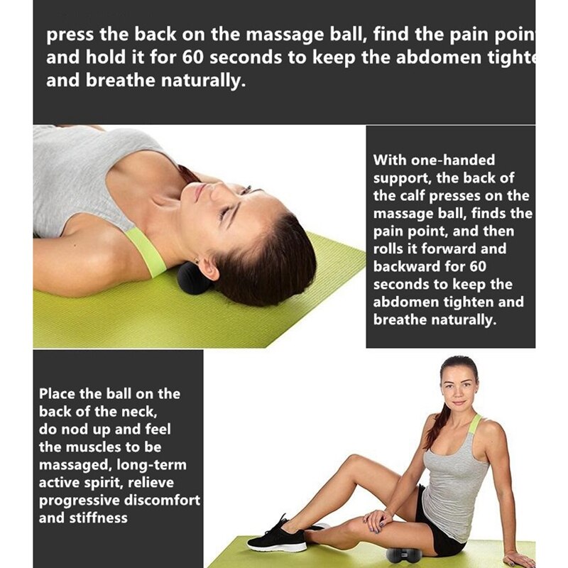2Pc Pinda Fitness Massage Bal Set Double Lacrosse Mobiliteit Bal Myofasciale Fysiotherapie Deep Tissue Massage