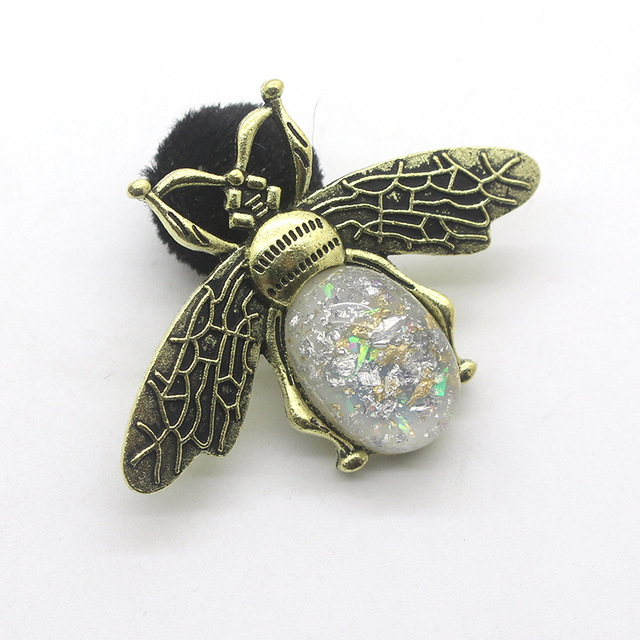 Broche abeille en alliage métallique, 5 pièces, Chic, perle, insecte, vêtements de fête d'anniversaire et de mariage, accessoires bijoux: Laiton