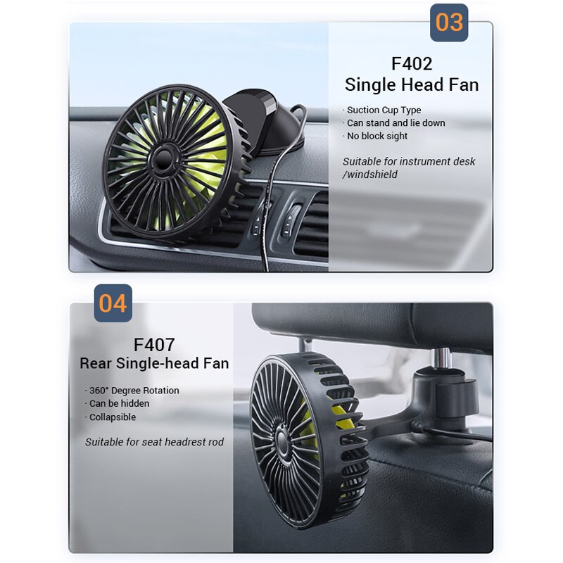 12V/24V Dual Heads Auto Fans Super Zuignap Luchtci... – Grandado