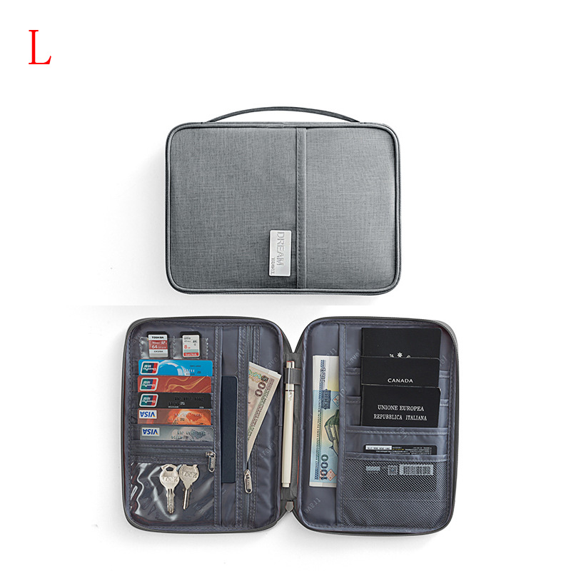 Waterproof Business card holder Passport package Credit Card ID Holders Wallets Travel Cardholder Card pack Clutch bags: gray L