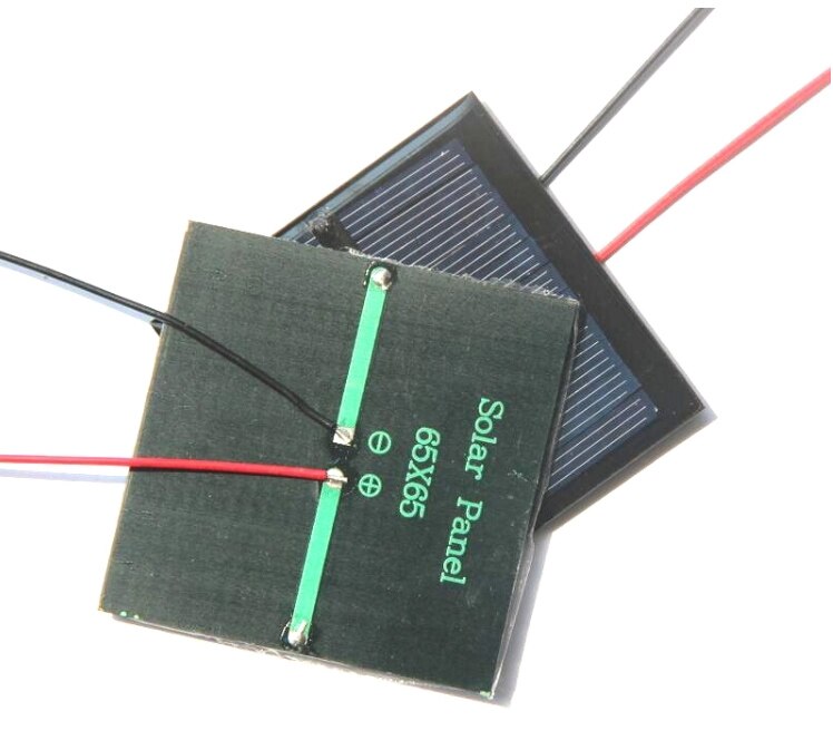 0.6w 5.5v solcelle polykrystallinsk solcellepanel diy solcellepanel lader med 15cm kabel ledningslampe 65*65*3mm