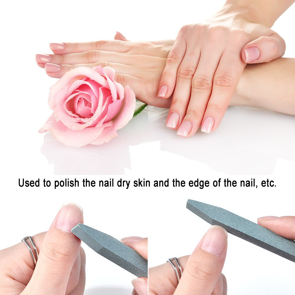 2 Stks Professionele Nagelvijl Schuren Cuticle Remover Trimmer Buffer Nail Schuren Pen Dode Huid Pusher Pedicure Manicure Gereedschap