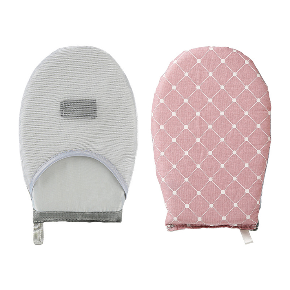 Tabla de planchar de mano de tela, guantes de planchado a vapor resistentes al calor, manopla de vapor para tienda de ropa: Azul