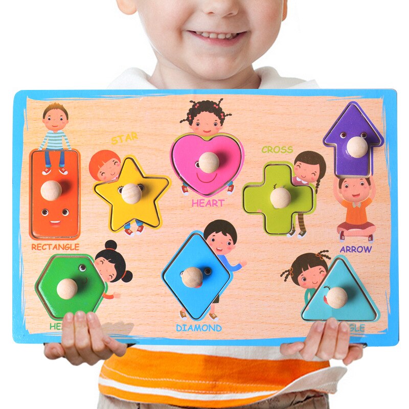 Brain Game Puzzles Toys Kids Educational Wooden Toy Animals Numbers Learning Puzzle Jigsaw Board Wood Baby Funny Toys: Word Shape