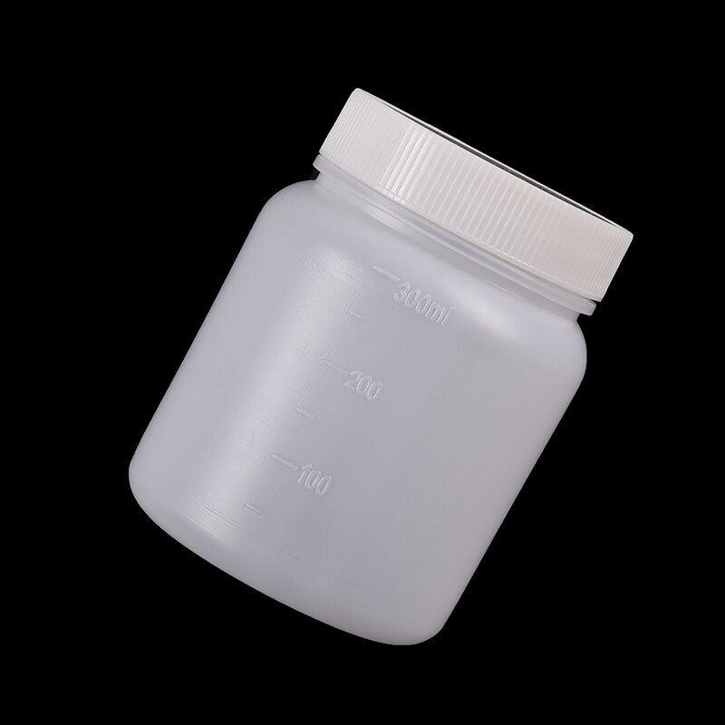 300ml opbevaringshylster til laboratoriekemikalier, hvid plastflaske med bred mund