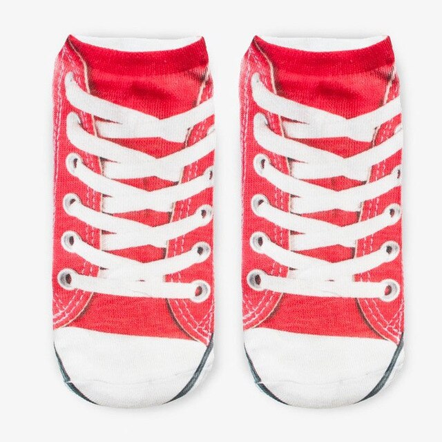 Calcetines con estampado 3D de para Mujer, calcetín tobillero de corte bajo, medias informales con estampado 3D de gato, zapatos de lona,