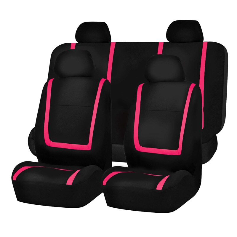 Universal- Auto Sitzbezüge einstellen Airbag Stoff passen Meisten Marken Fahrzeug Innen Zubehör Sitzbezüge Auto Auto Sitz Schutz: 5 Sitze Rose Schwarz