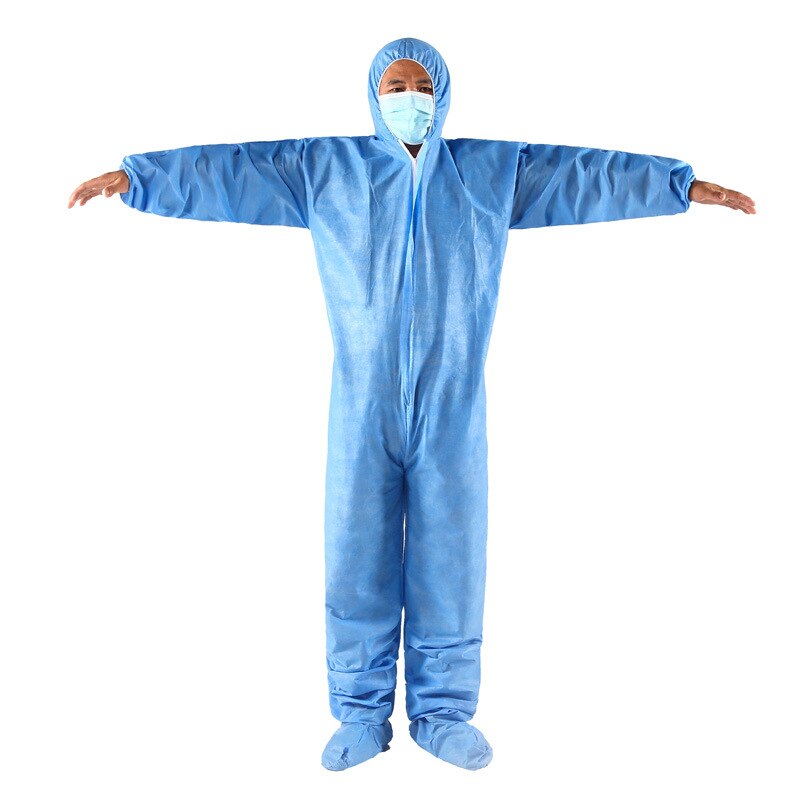 Unisex Disposable Water Oil Resistant protective Work Safety Clothing Spary Painting Decorating Protection Clothes Overall Suit: PP-Skyblue / M