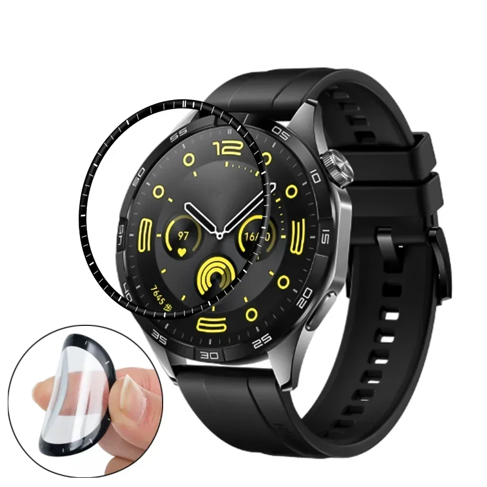 3D gebogener Displayschutz für Huawei Uhr GT 4 41/46 mm GT4 Kante graduiert HD Schutzfolie für Huawei GT4 41 mm 46 mm kein Glas: xxxxl / Weiß