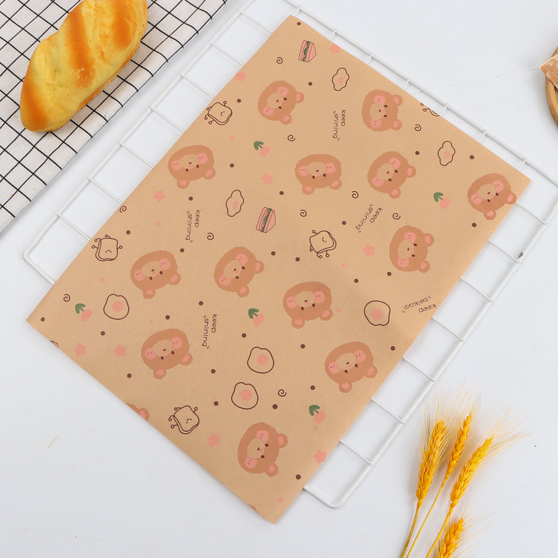 50pcs Large Size Thick Grease-proof Food Paper, Kraft Sandwich Wrapping Paper for Picnic Basket Lined Cooked Kitchen Accessories
