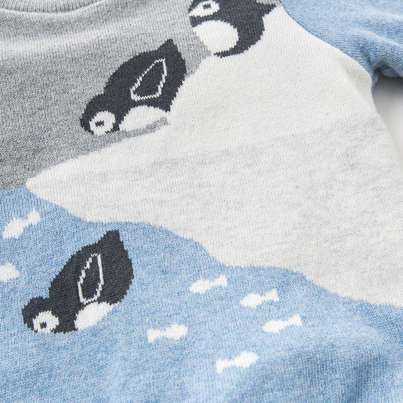 DBJ9004 dave bella baby jongens pinguïn trui kinderen gebreide trui kids herfst trui peuter boutique tops