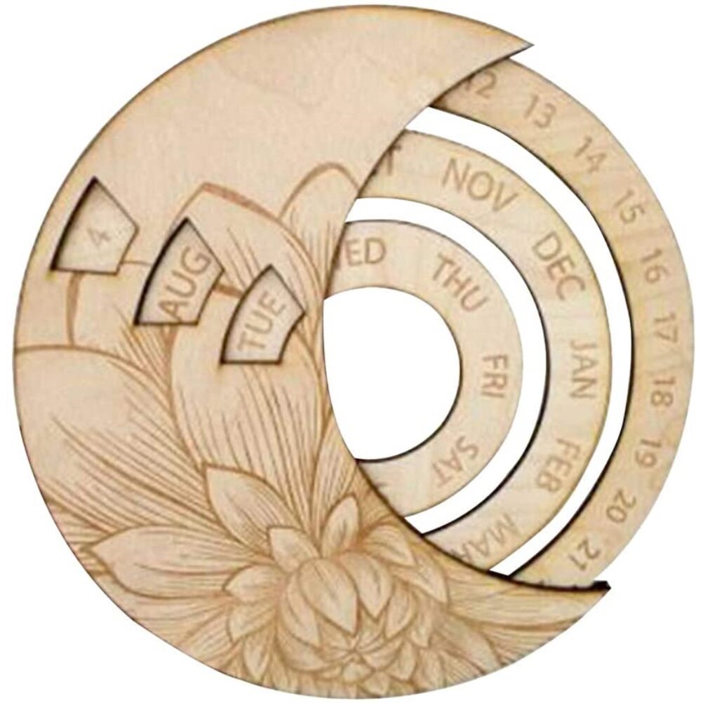 Wall Calendar Perpetual Calendar Everlasting Perpetual Wooden Hanging Calendar Adjustable Calendar For Crafts Decorative: 1