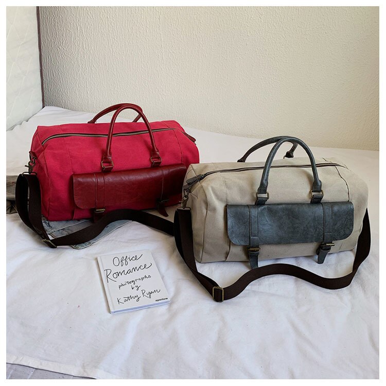 Canvas sport- en fitnesstassen voor dames, heren, sporttas, grote capaciteit, outdoor trainingstas, multifunctionele schoudertas