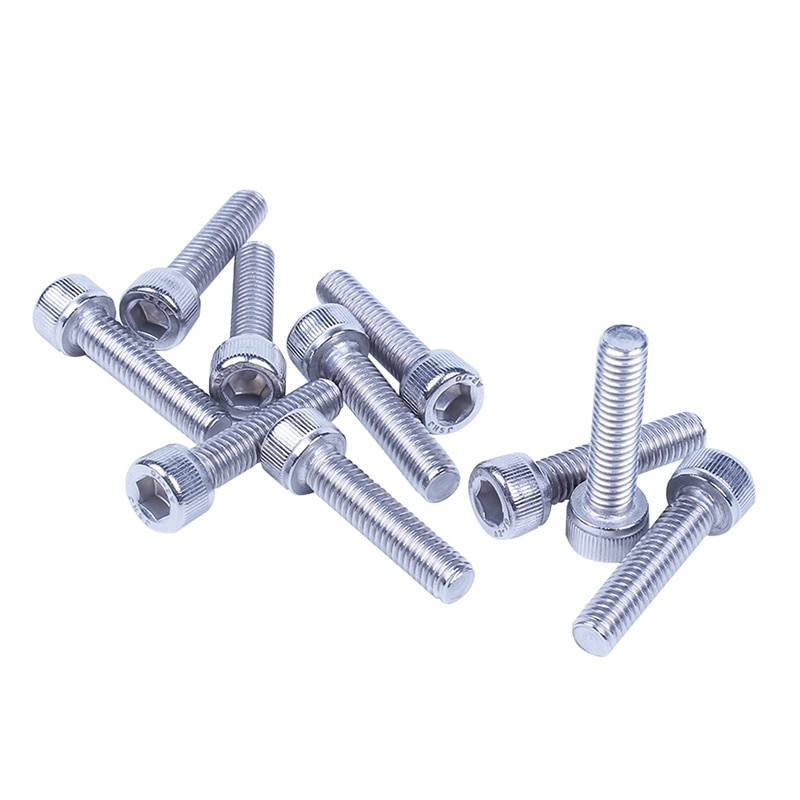 M6x25mm 304 Roestvrij Staal Inbussleutel Bolt Inbusbouten 10Pcs: Default Title