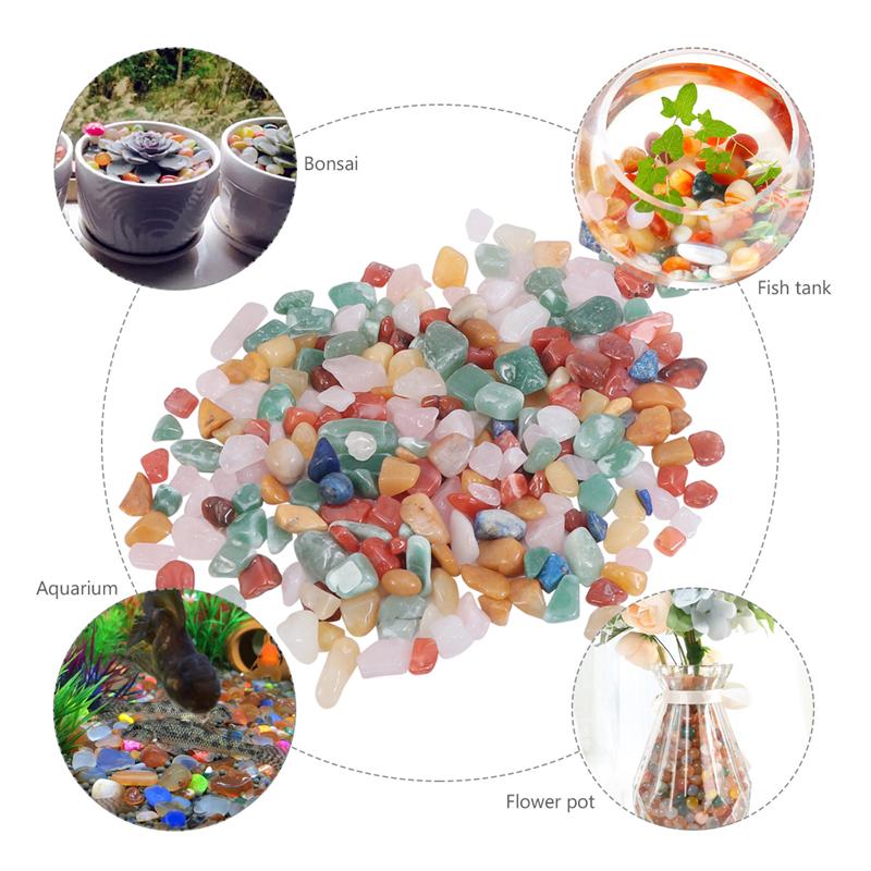 1 Set Ongeveer 500G Kleurrijke Stone Decor Aquarium Bodem Zand Landschap Aquarium Layout Stenen Bloempot Decoratie Voor tuin