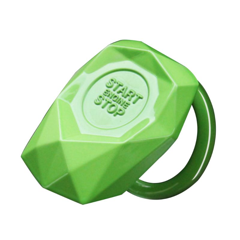 Universal Engine Start Stop Switch Button Push Protection Cover Decorative Trim Sticker Car Interior Accessories: Green