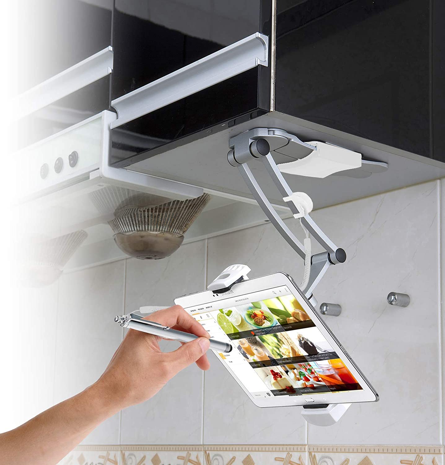 Soporte de tableta de cocina 2 en 1, soporte de pared/escritorio Digital CTA con Stylus para tabletas de 7-13 "/iPad de 10,2 pulgadas