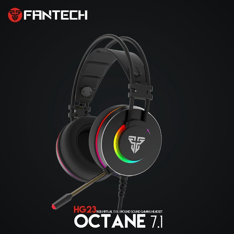 FANTECH HG23 Headphone Personalize with Octane 7.1 RGB USB Just Wired Gaming Headset Earmuffs for PC PS4 Gaming Headphones