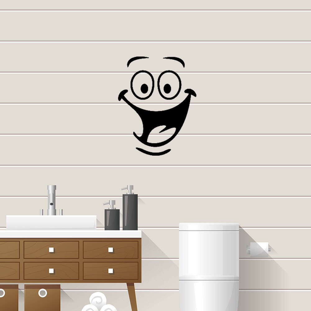 Ansigt wc toilet mærkat værelse kunst indretning sjovt badeværelse køkken wallsticker wallsticker toilet stickers wall poster