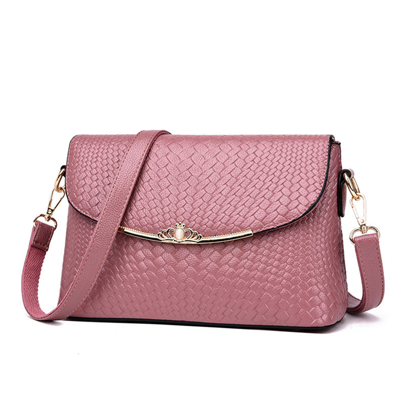 Waterdichte Geweven Patroon Stof Tas Crossbody Tassen Voor Vrouwen Sac a main 3-in-1 Lederen Luxe handtassen Vrouwen Tassen: Pink