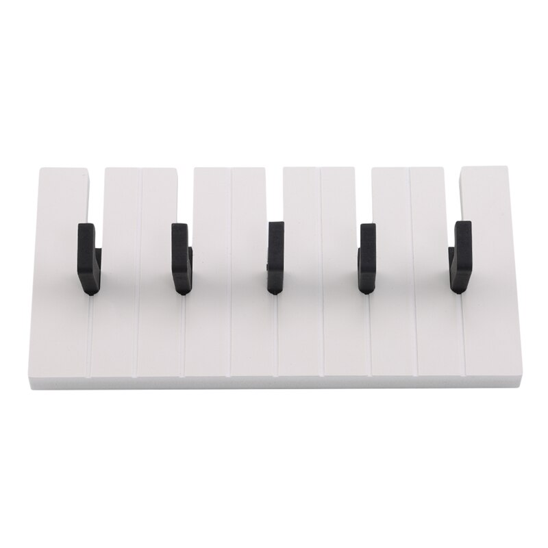 Perchero de madera Estilo de Piano para colgar en la pared, estante para decoración, colgador magnético, gancho de almacenamiento de anillo: Black 5 hooks