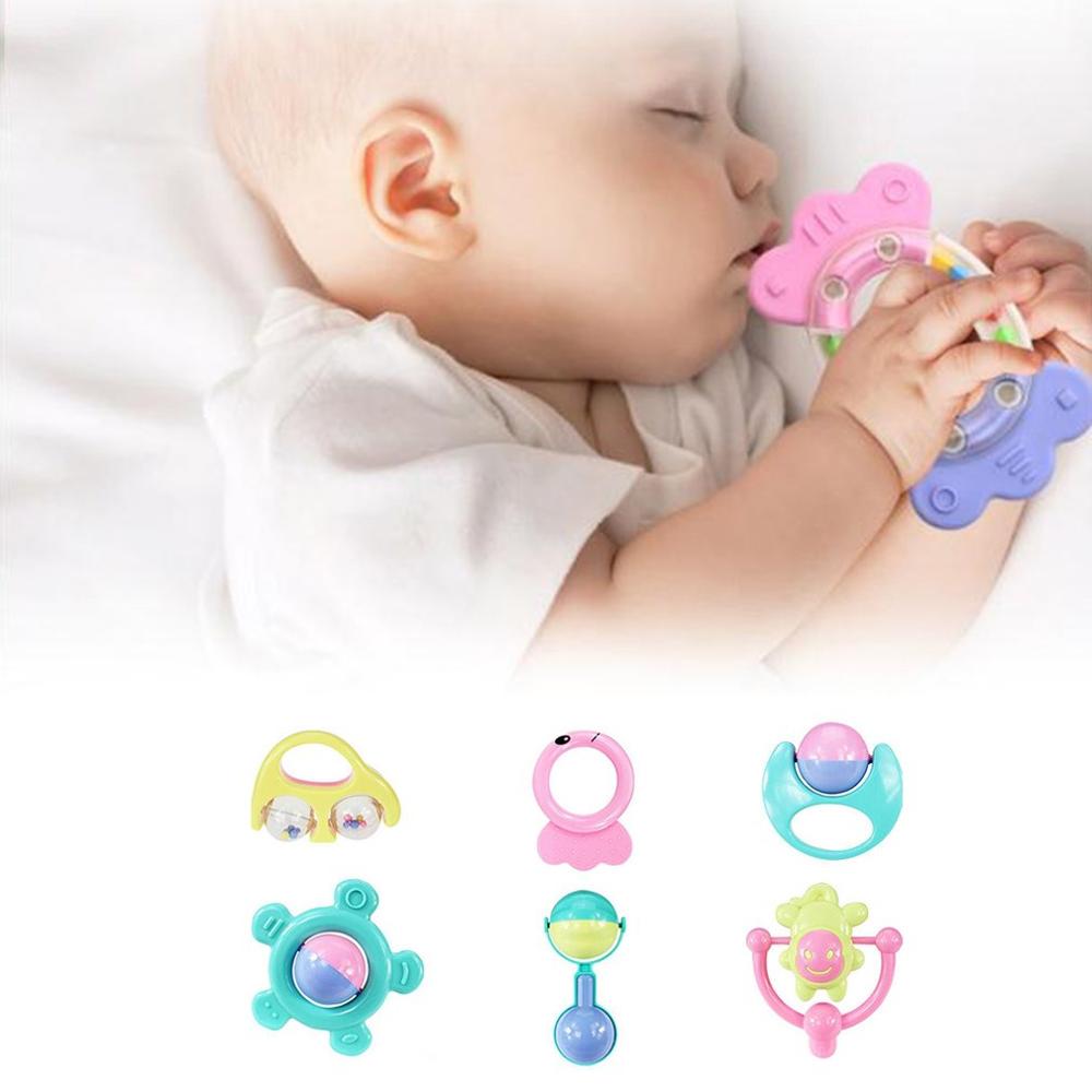 Neue 6Stck Baby RattleTeether einstellen Baby junge mädchen rassel Spielzeug Schütteln Grap Baby Hand Ratt Spielzeug Instrument früHenne bildung Puzzle spielzeug