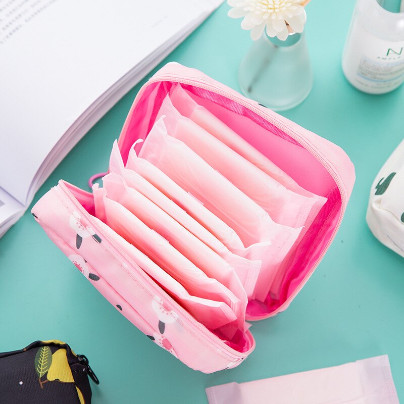 Sanitary Towel Napkin Pad Tampon Purse Organizer Pouch Large Capacity Sanitary Cotton Aunt Towel Storage Bags Storage Tools