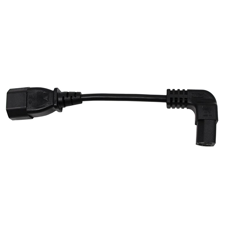 IEC Male C14 To Up Right Angled 90 Degree IEC Female C13 Power Extension Adapter With 18Cm IEC 320 90 Degree C13 3 Pin Female To