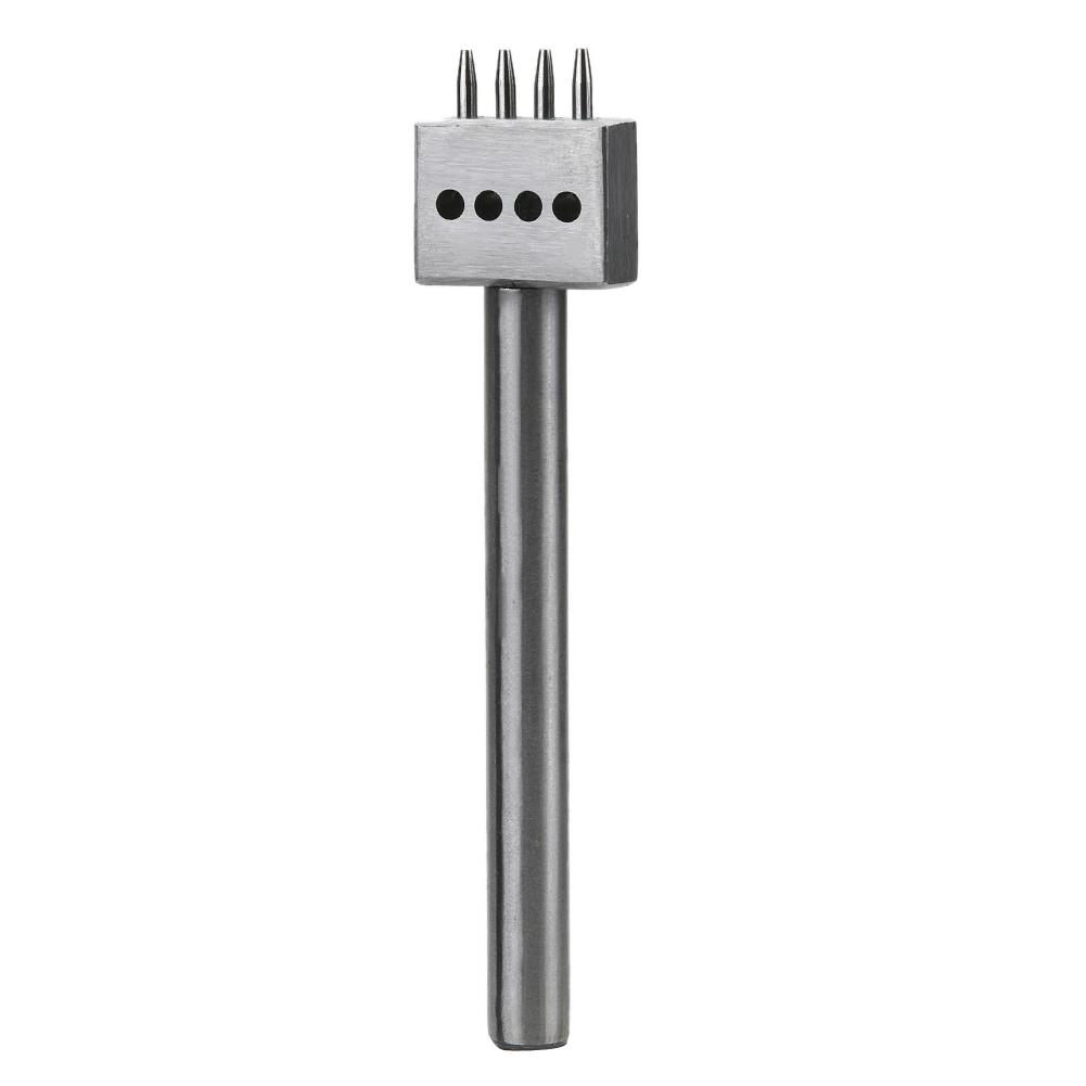 5mm Leather Hole Punches Leather Spacing Hole Tool Leather Craft 1mm Hole Diameter Punch Tools Drilling Tool 2/4/6 Prong: Silver 4Prong
