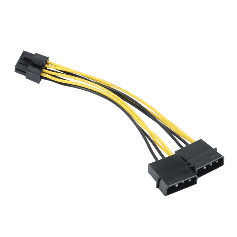 PC Server Internal Dual 2 IDE Molex to CPU 8Pin 8P Converter Power Lead Cable Cord 18AWG Wire 15cm