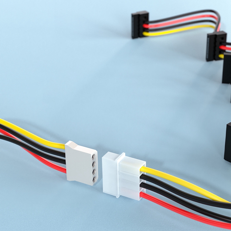 Sata Power Cable Splitter Kabel 1 Om 5 Hard Drive Disk Kabel 4 Pin Naar 15 Pin Voeding Splitter kabel Cord