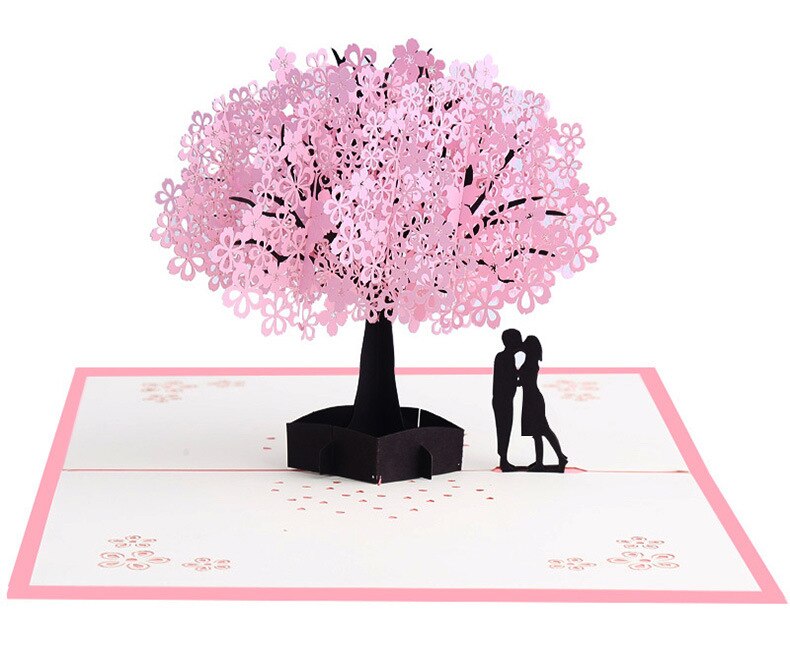 3D Pop Up carte de voeux romantique creuse mariage jour de voeux à la main meilleur souhait Kirigami papier artisanat carte: 1