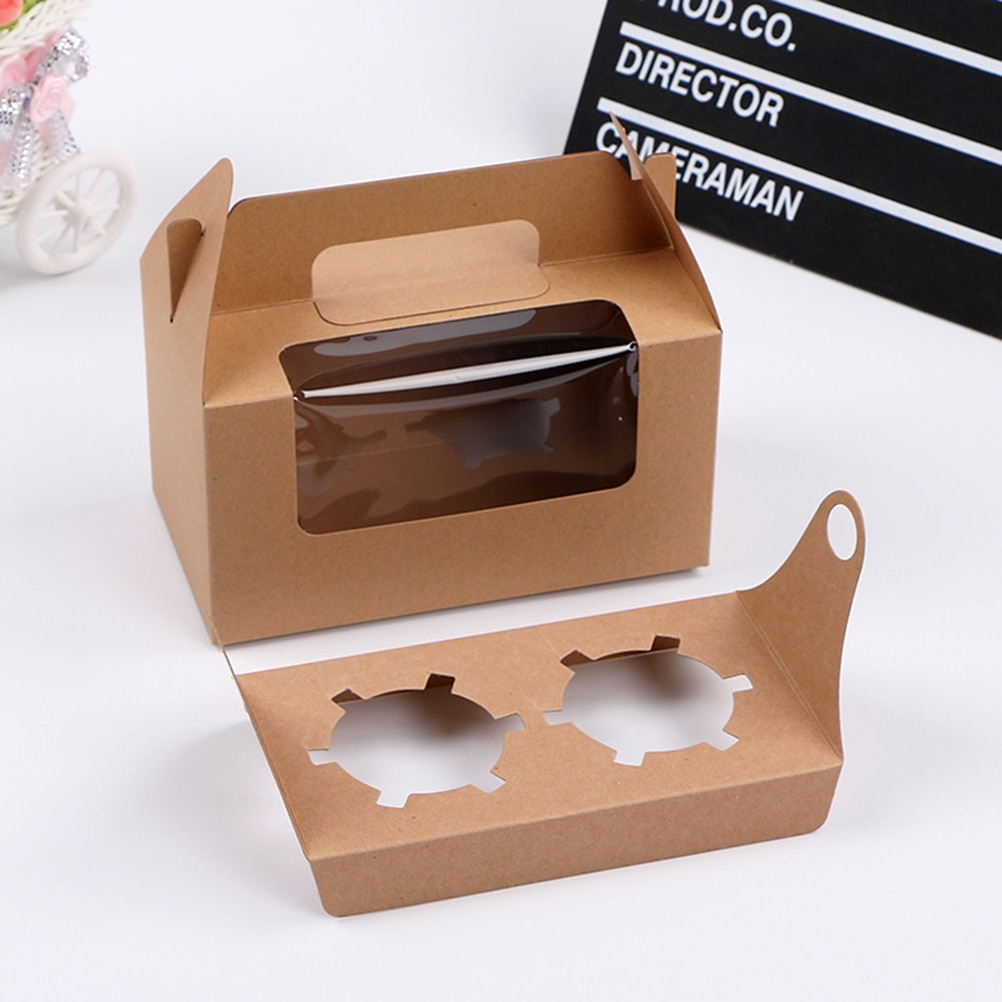 20 st papper två fack muffin boexes cupcake lådor muffins behållare cupcake behållare för packning cupcake
