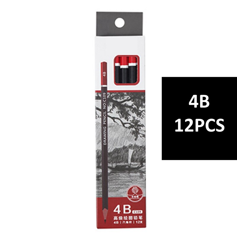 12 PCS/Pack Drawing Set Pencil Stationery Store Office School Art Supplies Painting Sets For Artist`s Tools: 4B