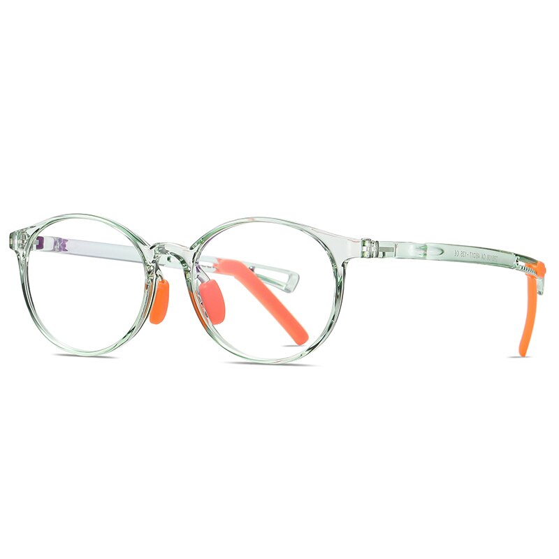 Enfants lunettes pour la vue 5-12 ans avec sangle Anti lumière bleue myopie Prescription lunettes ordinateur enfants lunettes TR90 rétro: Little Green