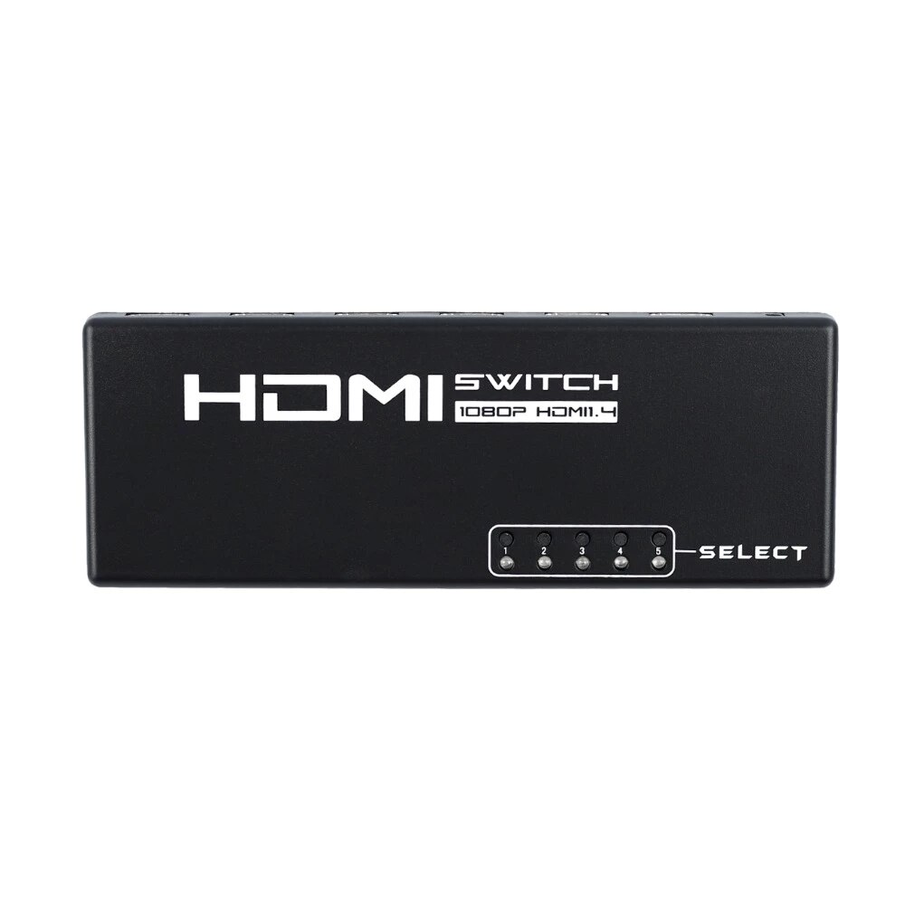 5 Ports 1080P HDMI 3D Switcher Selector HD Switching Splitter Hub Remote Switch + Remote Controller for HDTV DVD PS3 STB