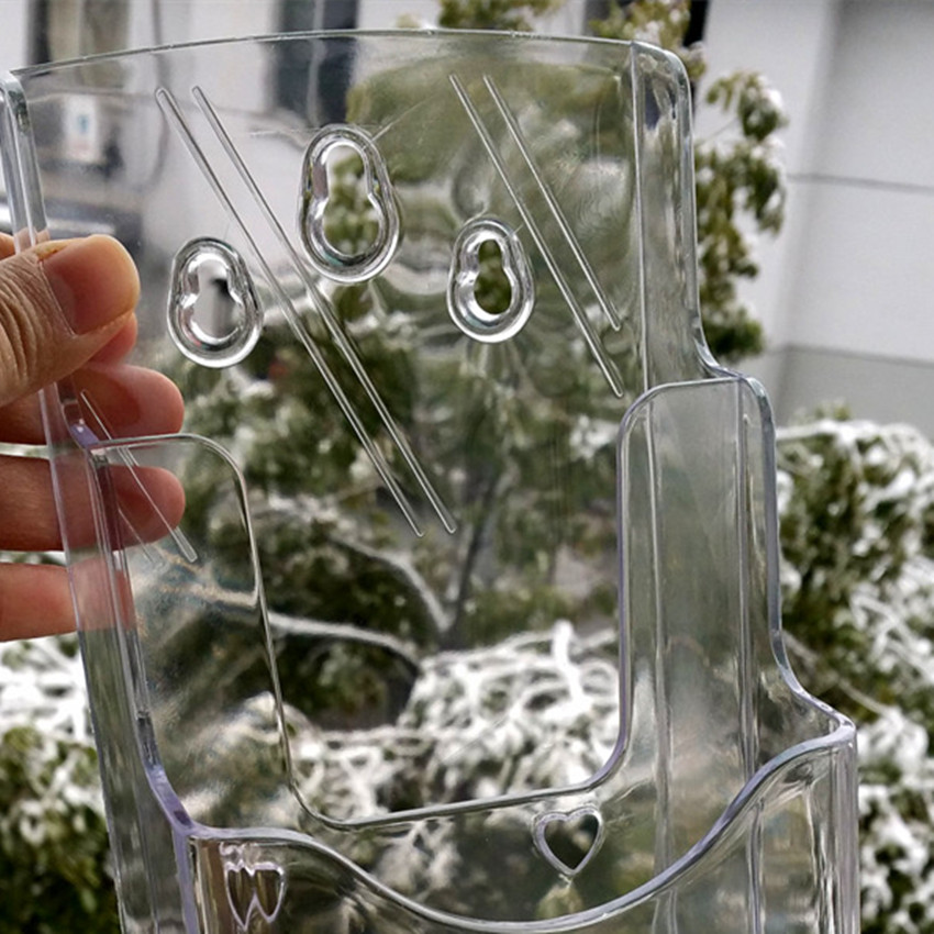 3 Layers A5 Plastic Brochure Phamplet Literature Display Holder Stand to Insert Leaflet Can be Wall Mount or on Desktop 2pcs