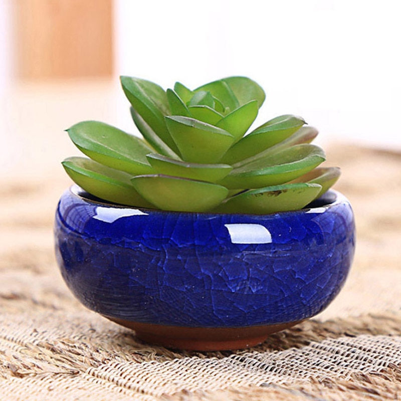 YeFine 8 stks/partij Ijs-Crack Keramische Bloempotten Voor Sappige Planten Kleine Bonsai Pot Huis en Tuin Decor Mini vetplant Potten