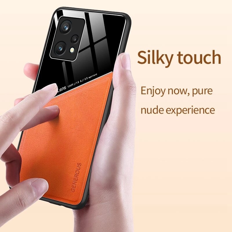 Realme9Pro+ Case Leather Car Magnetic Holder Phone Covers For OPPO Realme 9i 9 Pro Plus Pro+ 5G TPU Soft Frame Shockproof Coque