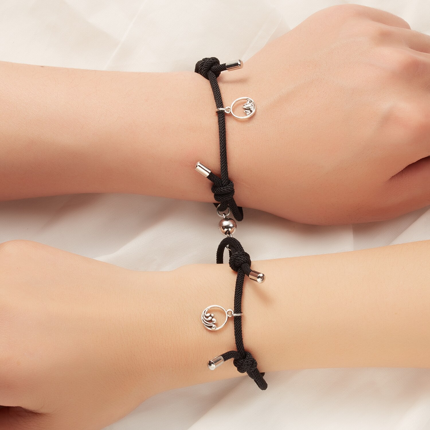 Aantrekkelijke Handgemaakte Armband Vrouwen Mannen Paar Charm Vrouwelijke Mannelijke Magneet Bal Gekoppeld Vriendschap Sieraden